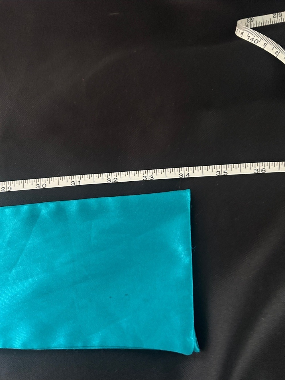 Turquoise Beaded Satin Sash Belt - 34 inches - Picture 2 of 4
